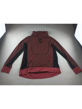 Maurices In Motion Burgundy Black Cowl Neck Sweatshirt Womens Medium